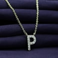 thumbnail image 4 of 18K Yellow Gold Plated Initial Necklace | Moissanite Diamond Alphabet Necklace | Dainty Necklaces for Her | Letter "P" Pendant Necklace |18" + 2" Adjustable Chain, 4 of 6