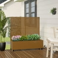 thumbnail image 3 of MAYEERTY 47.2"×47.2"×15.7" Brown Iron Planter Box with Trellis - Louvered Classic Look, Blends with Nature, 3 of 6