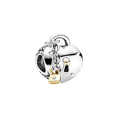 PANDORA Two-Tone Heart and Lock Charm