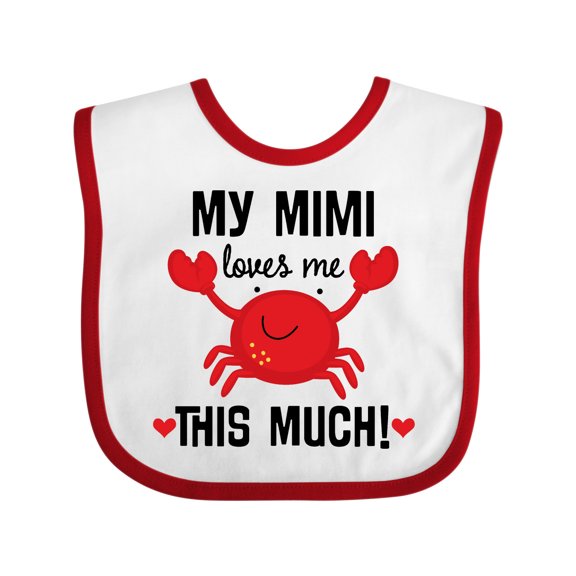 Inktastic Mimi Loves Me Grandson Boys or Girls Baby Bib