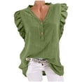 thumbnail image 3 of Blusa de trabajo,Blusa informal con cuello en V para mujer, mangas holgadas, mezcla de poliéster y elastano, ideal para el hogar y el trabajo, sopatenor, 3 of 9
