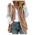 thumbnail image 1 of TQWQT Fleece Coats for Women  Faux Fur Jacket Coat Fuzzy Fleece Jacket Plus Size Zip Up Drawstring Sweatshirt Oversized Light Blue S, 1 of 6