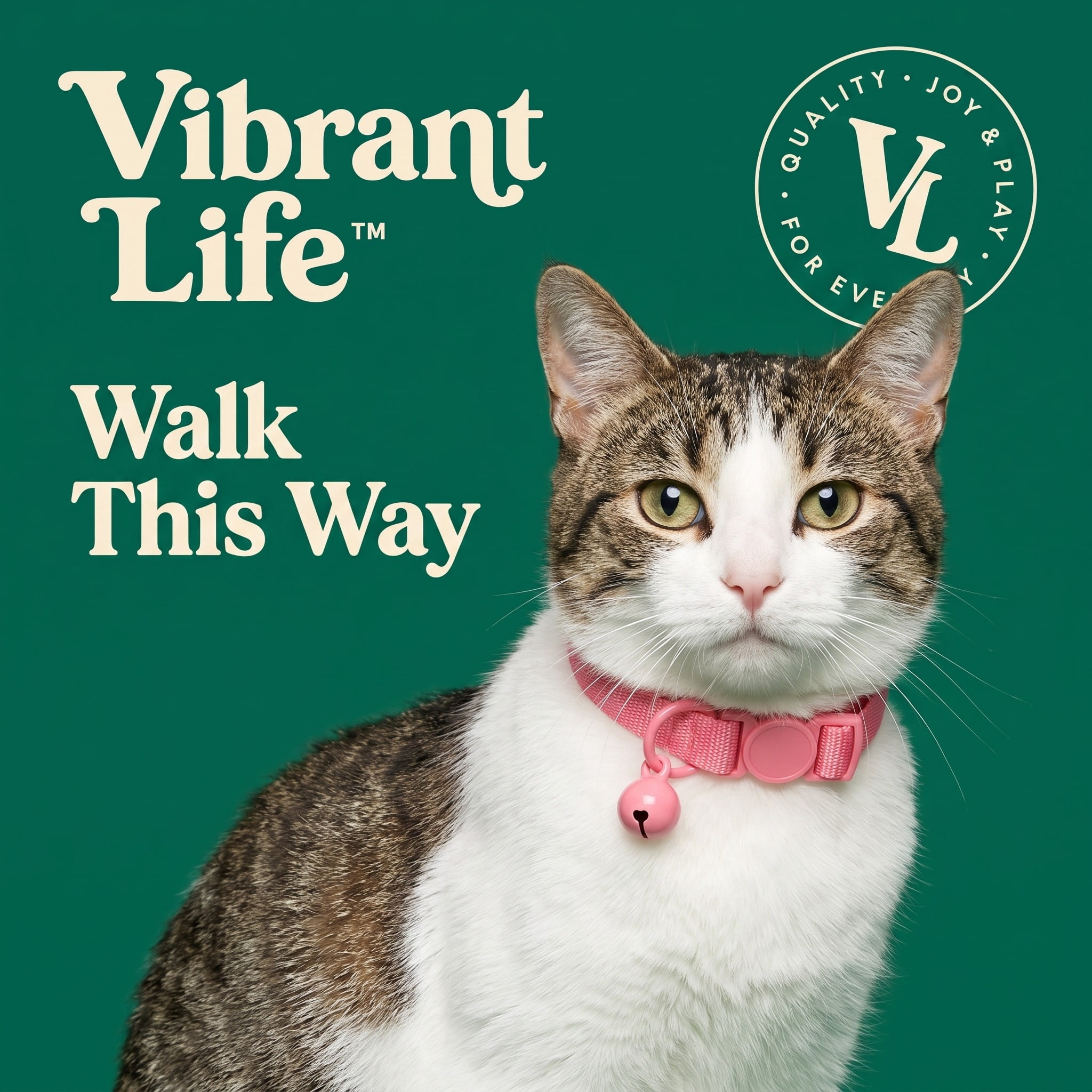 Vibrant Life Break-Away Adjustable Cat Collar, Pink
