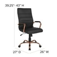 thumbnail image 5 of Flash Furniture Whitney High-Back Swivel LeatherSoft Desk Chair with Armrests, Black/Rose Gold, 5 of 14