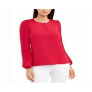 Anne Klein Women S Puff Sleeve Blouse Red Size Large