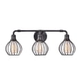 thumbnail image 2 of Kenroy Home Cagney 25'' Vanity Light 3-Light Wall Light Fixture Industrial Table Light Fixture for Bathroom, Hallway, or Office, Sand Black, 2 of 8