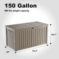thumbnail image 6 of EasyUp 150 Gallon Resin Deck Box, Lockable Patio Outdoor Storage Box for Furniture, Garden Tools and Tools Storage, Waterproof Outside Storage Boxes, 6 of 8
