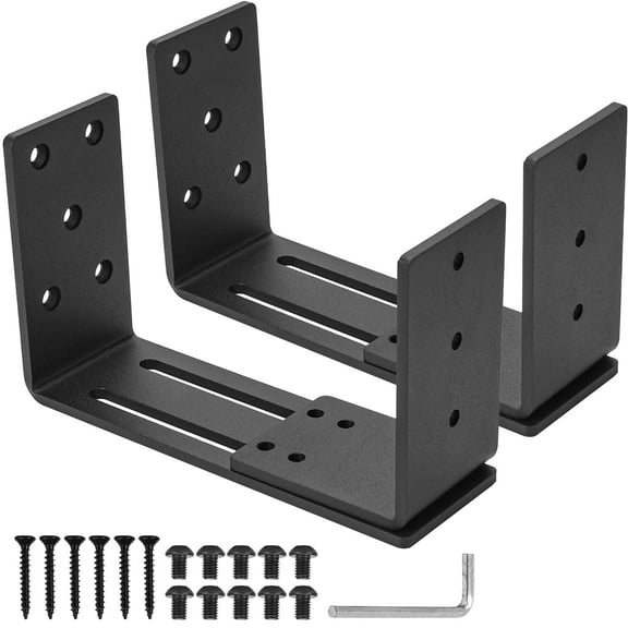 Adjustable Door Barricade Brackets,Btowin VCF 2PCS Heavy Duty Door Metal Security Bracket for 2X4 Lumber, Black Door Lock Brackets for Home,Warehouse,Barn,Shed,Garage,Gate Door