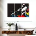 thumbnail image 3 of Elephant Stock Baseball Splash Abstract Wall Art - Horizontal Multi Panel Canvas - Living Room Wall Decor - Sports Multi Panel - White And Red Decor - 38" x 24", 3 of 8