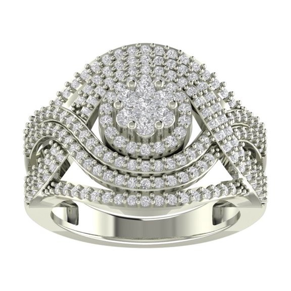 Araiya Sterling Silver Diamond Cocktail Band Ring for Women (1 cttw, I-J Color, I2-I3 Clarity), Size 7