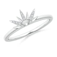 thumbnail image 5 of ANGARA Starburst Freshwater Cultured Pearl and Diamond Gemini Stackable Ring in 14K White Gold for Women | June Birthstone, Birthday, Anniversary, Jewelry Gift for Women | Pearl Ring, 5 of 10
