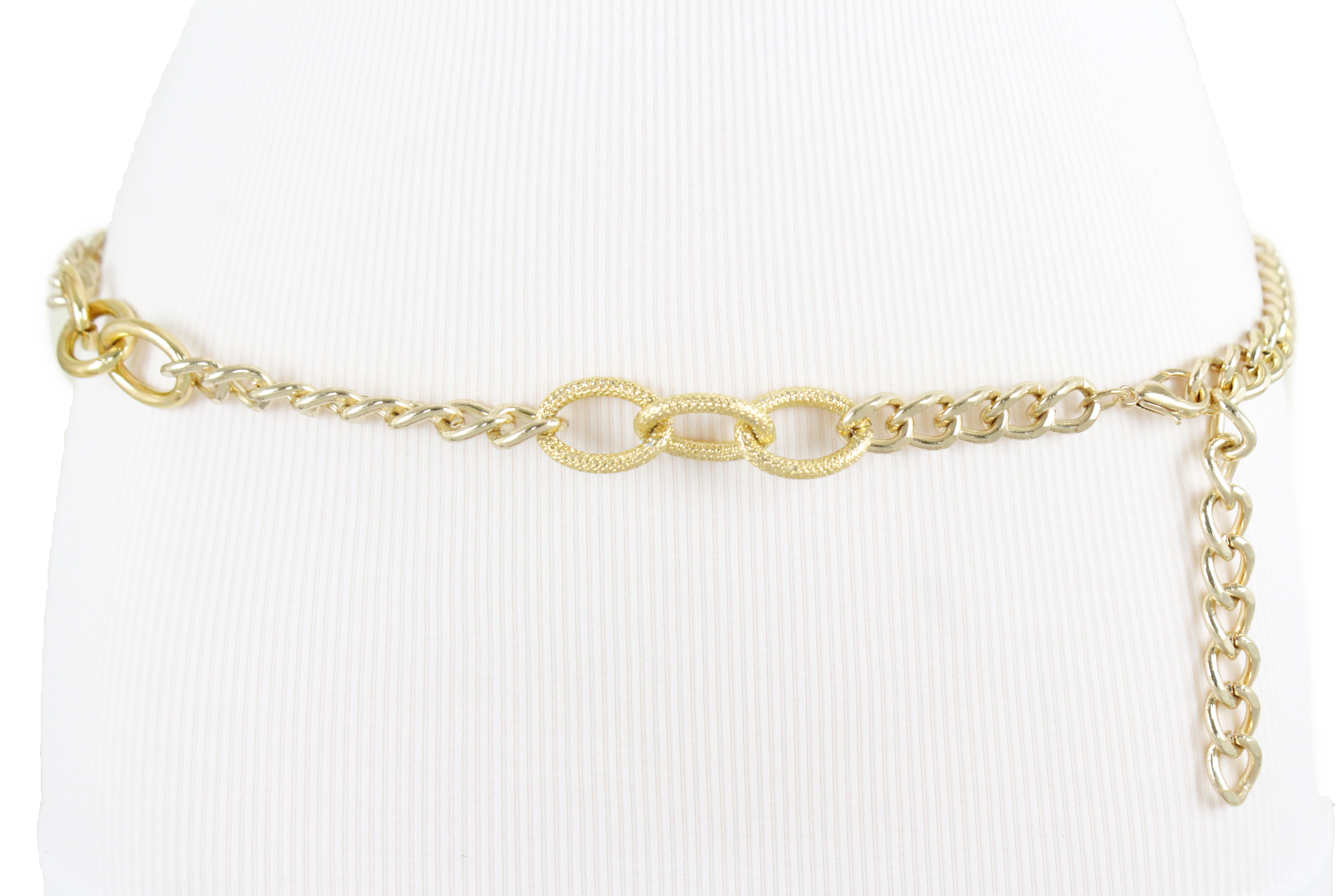 Women Gold Metal Chain Chunky Links Narrow Waistband Fashion Belt Plus XL XXL