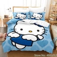 thumbnail image 6 of Cute Hello Kitty Love Bedding Set Pillowcase Japanese Anime Bedclothes 3D Printed Quilt Cover Duvet Cover Baby Kids Child Gift, 6 of 23