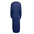 thumbnail image 6 of LLYwey s Fall Maxi Dresses for Women 2024 Fashion Color Flowers Knitting Long Sleeves Dress New Long Dresses Dark Blue S, 6 of 6