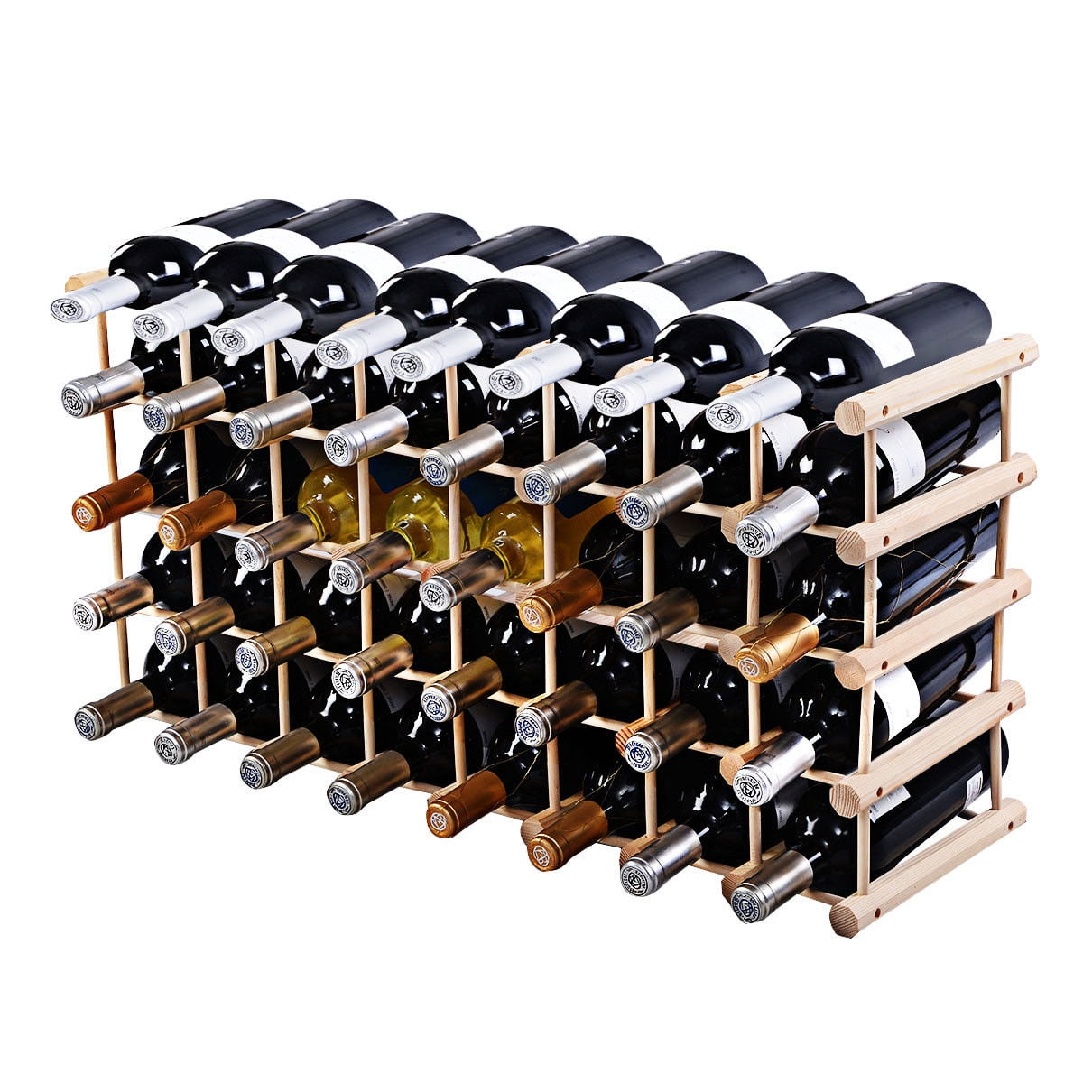 40 bottle wood wine rack with a solid wood top 