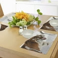 thumbnail image 4 of Ambesonne Tiger Place Mats Set of 4, Panthera on Snow Close, Standard Size, Pale Brown, 4 of 6