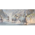 thumbnail image 2 of Hunziker, Steve 24x13 Black Ornate Wood Framed with Double Matting Museum Art Print Titled - Spirited Splashers, 2 of 4
