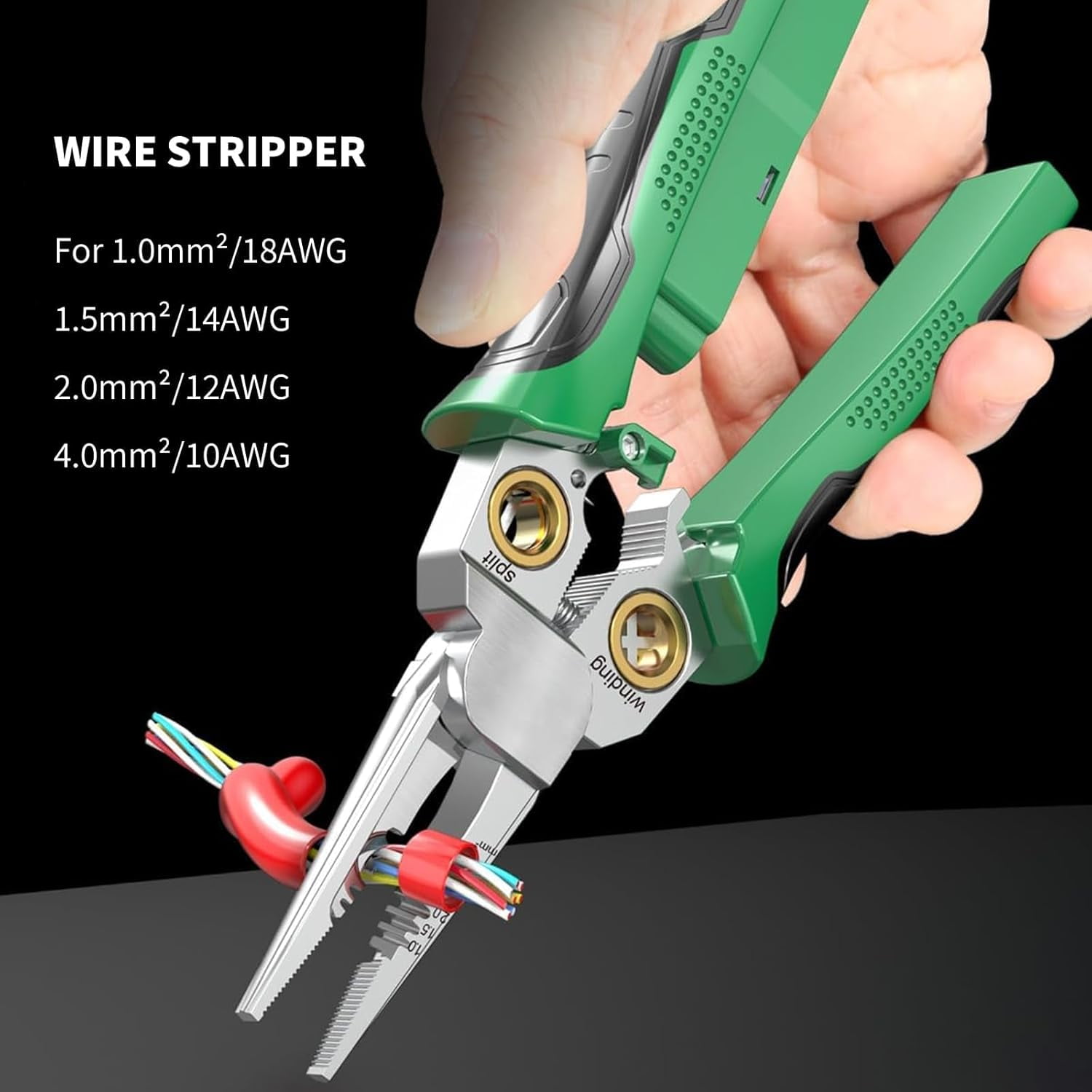 8-in-1 Wire Crimper Stripper with Voltage Detector & Dual Alarms – Heavy Duty 12‑250V AC/DC Tester for Hot/Neutral Wires, Electrician, HVAC, Car Repair Tool