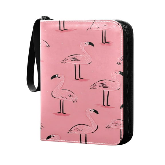 4 Pocket Card Binder with 50-page sleeve can hold 400 game cards Pink Cute Flamingos