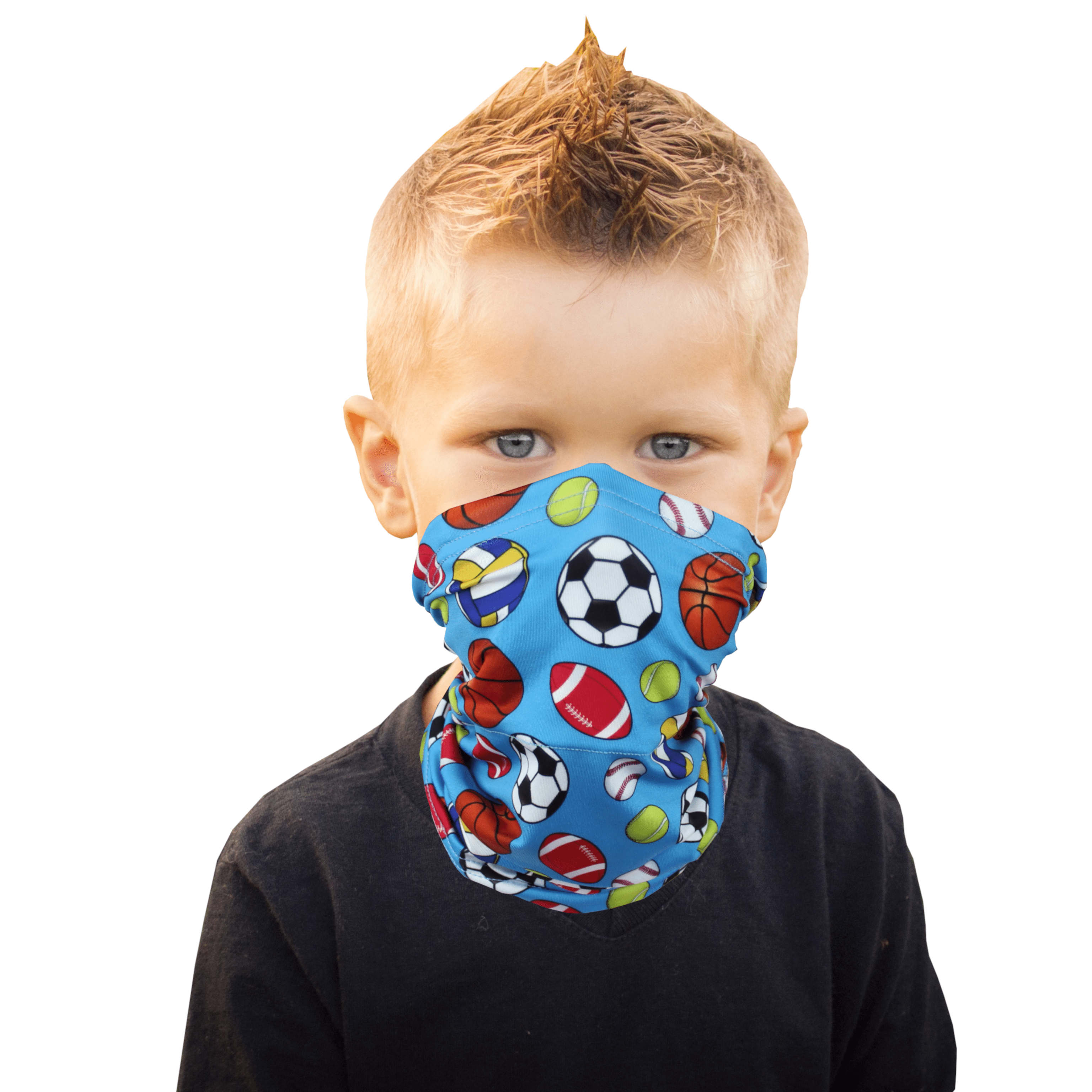 Kids Neck Gaiter Face Cover Balaclava Bandanas Scarf Ear Loop Windproof for Children Sports Outdoor 