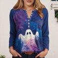 thumbnail image 2 of Godom Women's Halloween Pumpkin T-Shirt Funny Long Sleeve Pullover Tops for Ladies, 2 of 7