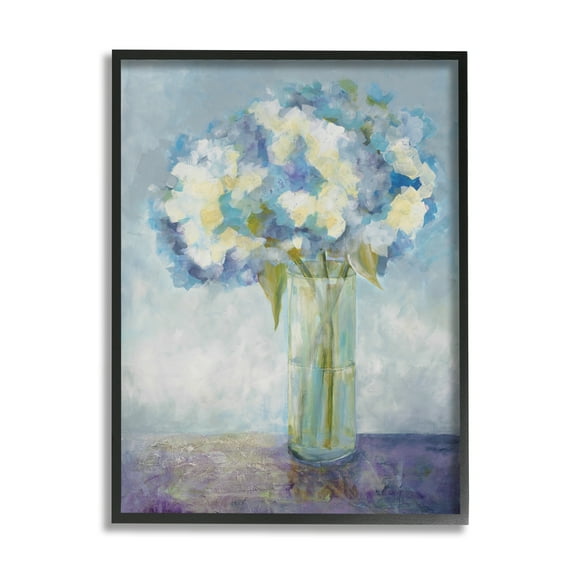 Stupell Industries Beautiful White Blue Hydrangeas Flower Bouquet Painting , 24 x 30, Design by Doris Charest