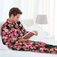 thumbnail image 6 of Kdxio Blooming Meadow Men’s Pajama Set Pajamas For Men 2 Piece PJ Set with Men Pajama Pants and Long Sleeve T-Shirt Lounge Set-Small, 6 of 7