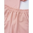 thumbnail image 6 of YiZYiF Kids Boys Two-Piece Outfit & Set Casual Solid Turn-Down Collar T-shirt with Shorts Daily Wear Pink 13-14, 6 of 7