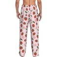 thumbnail image 3 of Uemuo Floral Strawberr Pattern Men's Wide Leg Palazzo Lounge Pants with Pockets Light Weight Loose Comfy Casual Pajama Pants-Small, 3 of 9