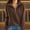 Coffee, variant on Womens Sweaters Knitted Zip up V-Neck Solid Color Casual Long Sleeve Sweaters Tops