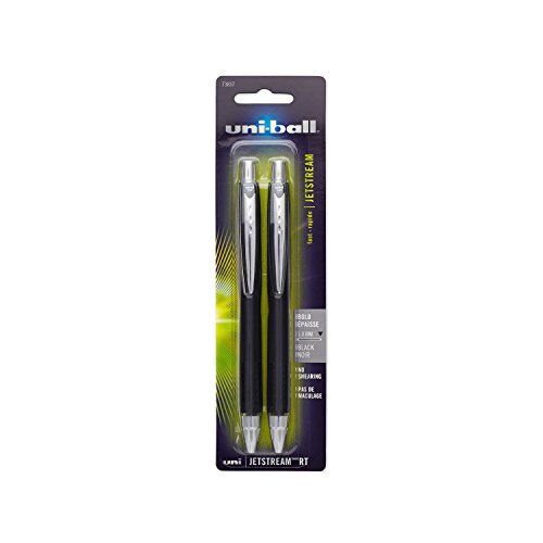 uniball Jetstream RT Ballpoint Pens, Bold Point (1.0mm), Black, 2 Count
