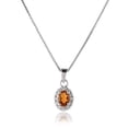 thumbnail image 3 of Femme Jam 925 Sterling Silver Natural Golden Topaz Gemstone & Zirconia Crystals Pendant / Locket for Women, 3 of 7