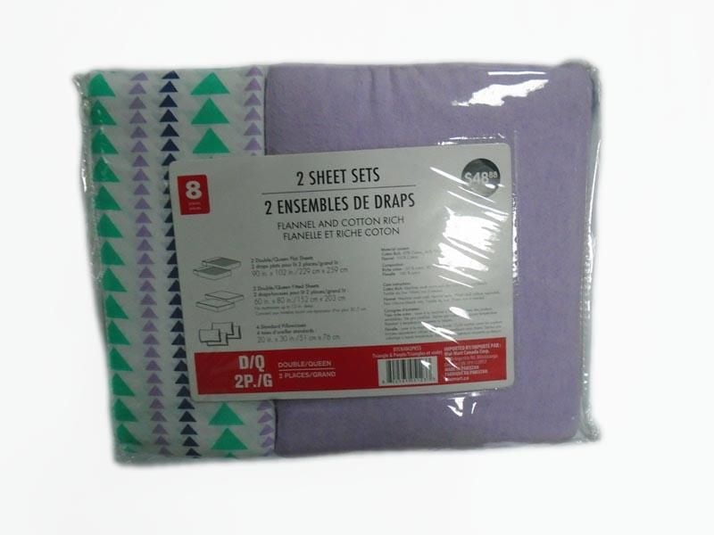 Ens. de draps à triangles Back to College en violet