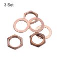 thumbnail image 3 of Uxcell Guitar Nuts and Washers 3/8" Guitar Input Output Jack Socket Nuts Copper for Guitar Bass 3 Set, 3 of 5