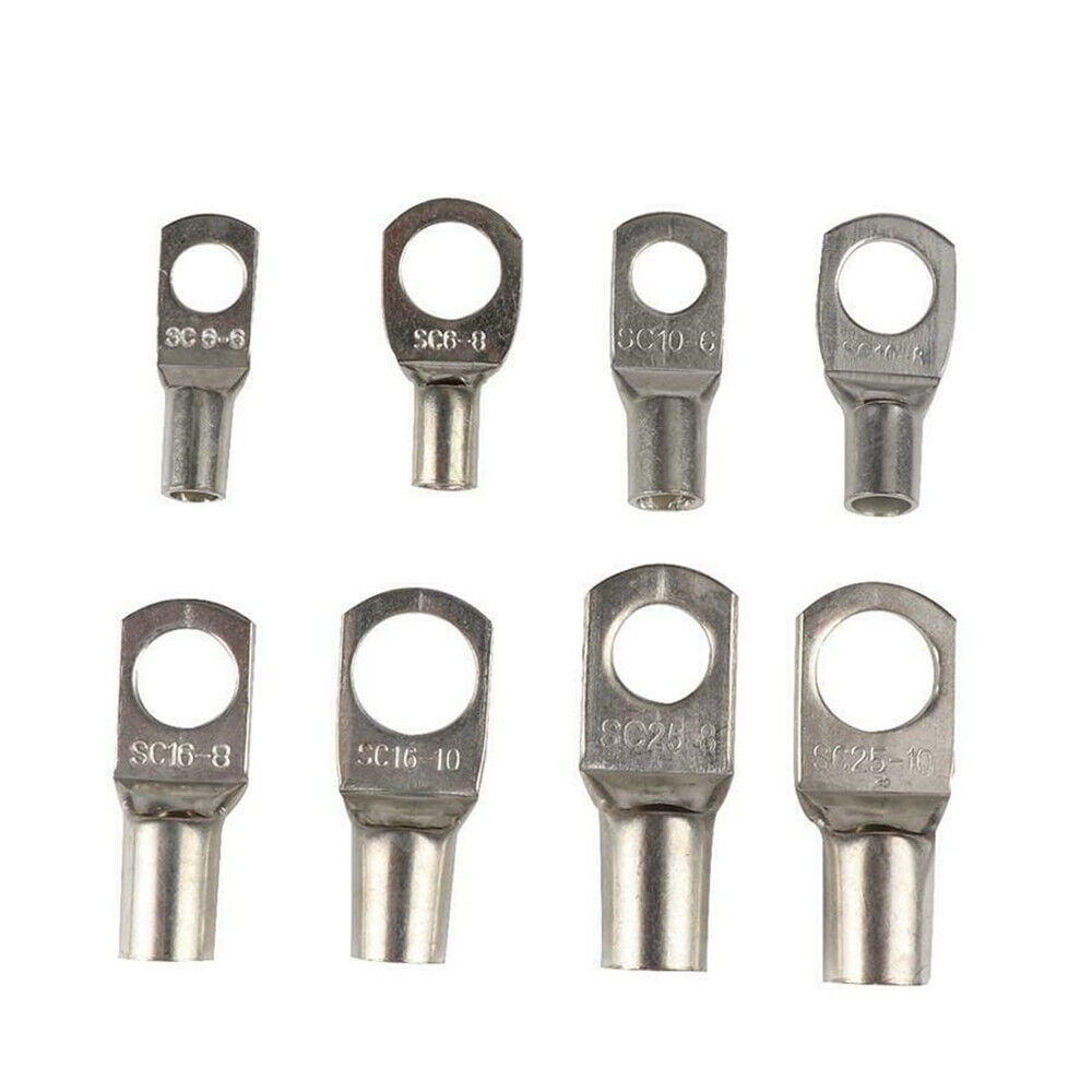 120Pcs Heavy Duty Wire Lugs Battery Cable Ends Copper Tubular Ring Terminals