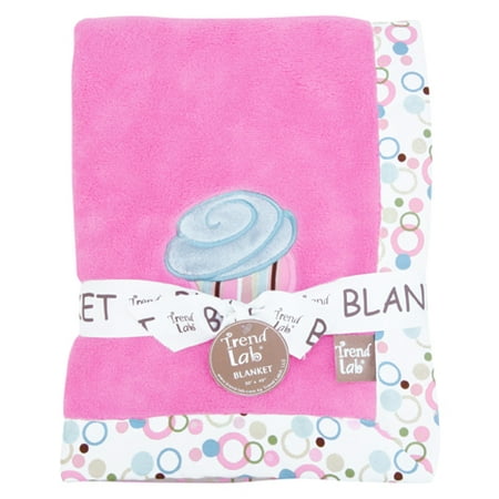 Cupcake Framed Coral Fleece Baby Blanket