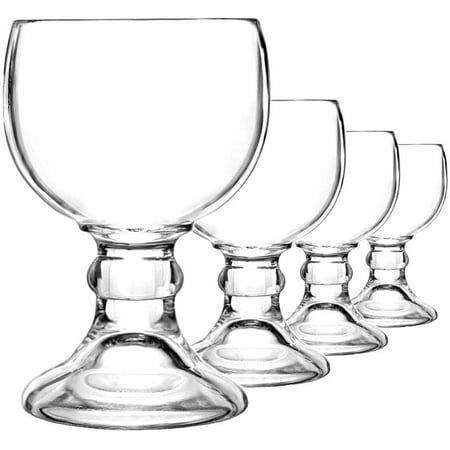 Schooner Style Beer & Shrimp Cocktail Glass 18 Oz - Extra Large Crystal Style Goblets for Margaritas Micheladas, Coronaritas - 4 Pack…