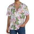 thumbnail image 3 of Wukai Lilies Flowers Men's Casual Short-Sleeve Button Down Shirt - Lightweight Summer Dress Shirt for Daily Wear-Medium, 3 of 7