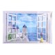 thumbnail image 3 of Mural de pared 3D extraíble con ventana falsa, calcomanía de pared de playa y mar para dormitorio, ba?o u oficina, respetuoso con el medio ambiente (mar Egeo) Decoración Hogareña Octpeak NO, 3 of 6