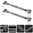 thumbnail image 3 of 2pcs Stainless Steel Screw Turnbuckles Wire Rope Tension Tensioner (Silver), 3 of 7