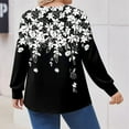 thumbnail image 4 of Xyxonk Womens Plus Size Tops Long Sleeve Loose Fit Shirts Crew Neck Pleated Vintage Floral Print Blouses Dressy Casual Winter Clothes L-5X, 4 of 5