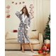 thumbnail image 3 of Bata de baño de franela con estampado de Papá Noel para mujer, camisón, ropa de estar por casa, 3 of 4