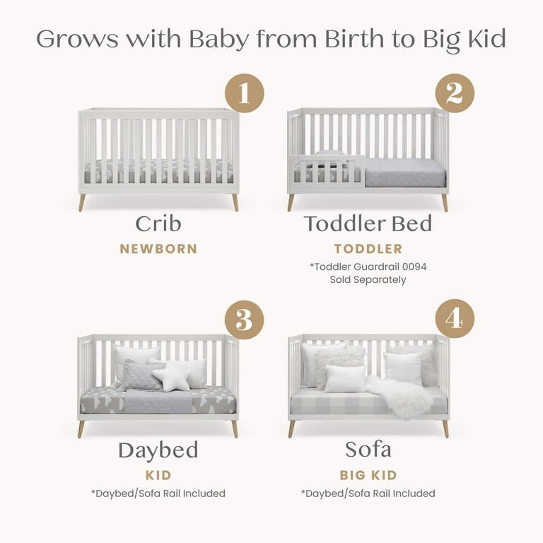 Delta Children Essex 4-in-1 Convertible Baby Crib, Bianca White