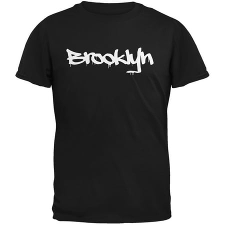 New York City Brooklyn Graffiti Black Adult T-Shirt