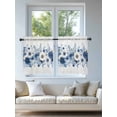 thumbnail image 4 of White Blue Floral Tier Curtains 36 Inch Length,Sheer Curtains for Bedroom Living Room Window Elegant Leaves Spring Flowers Rod Pocket Drapes Kitchen Curtains Small Half Window 27.5"x36" 2 Panels, 4 of 6