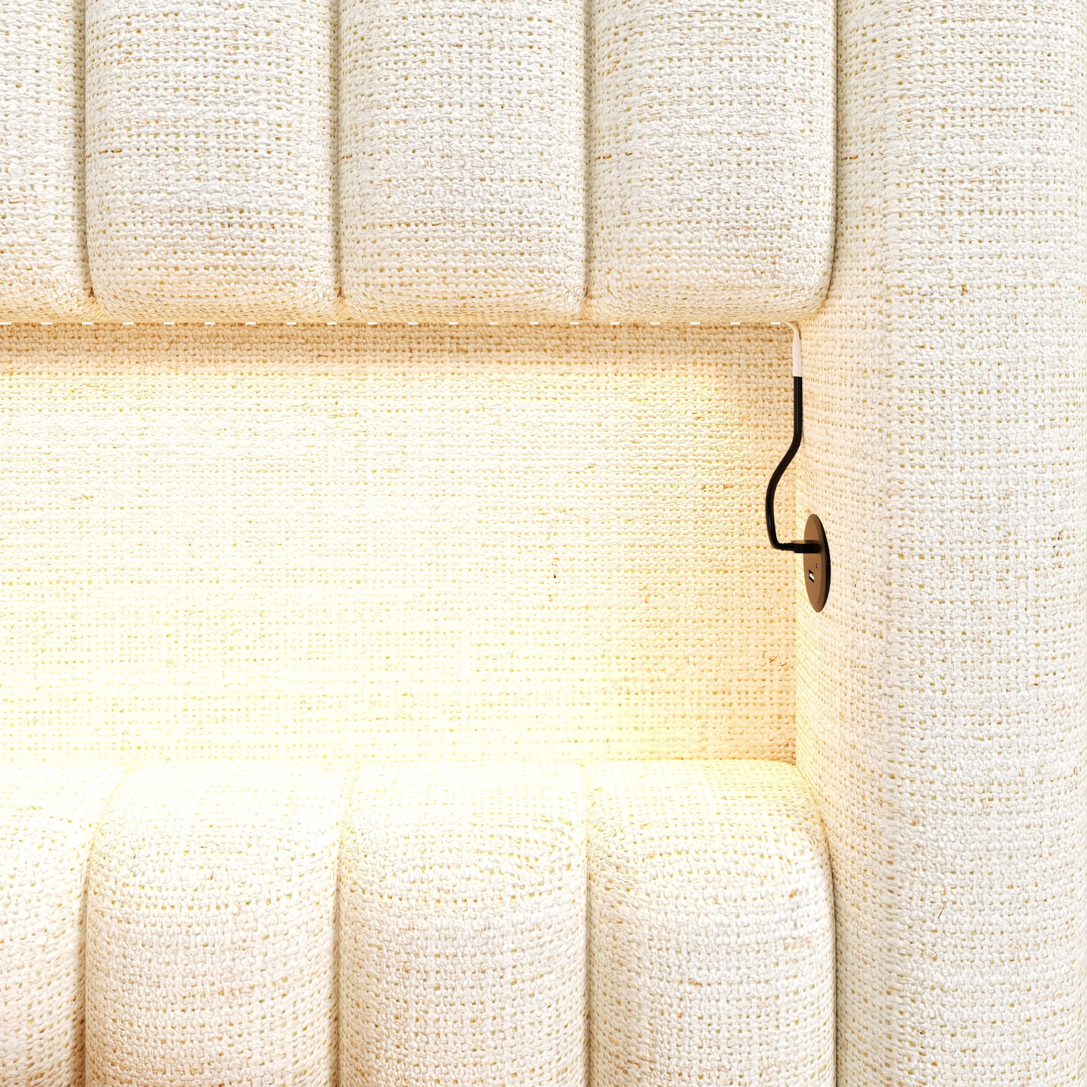 Christopher Knight Home Upholstered Platform Bed Frame with Thick Oversized Headboard, LED Lights, USB Ports, Beige