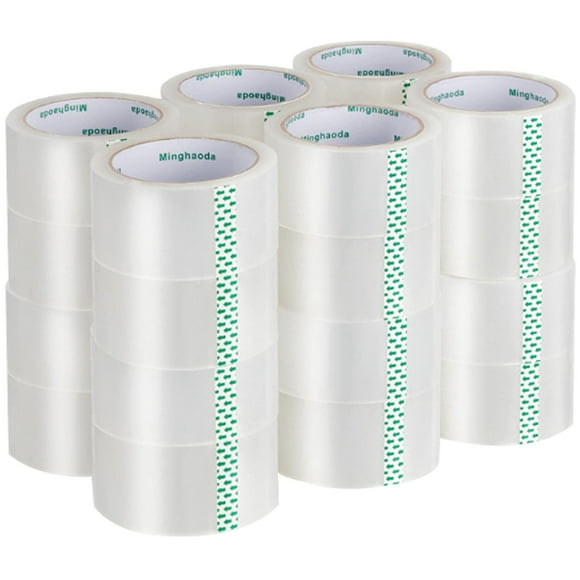 Minghaoda Clear Packing Tape (24 Rolls), Heavy Duty Packaging Tape for Shipping Packaging Moving Sealing, 2 inches Wide, 65 Yards Per Roll
