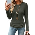 thumbnail image 5 of GUACER Ribbed Long Sleeve Tops for Women Crewneck Slim Fit Basic Tee Lightweight Knit Fall Casual Layering Undershirts, 5 of 9