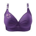 thumbnail image 4 of SMihono Racerback Bras for Women Comfy Wireless Push up Bras Seamless Full Coverage Bralettes Supportive Raceback Tshirt Bra Purple L, 4 of 4