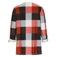 thumbnail image 5 of JGGSPWM Women's Plaid Print Cotton V Neck Cuffed Long Sleeve Blouse Casual Work Top Red S, 5 of 6